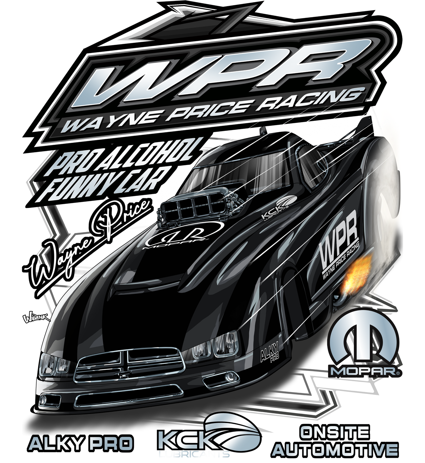 Wayne Price Racing Framed Poster Design