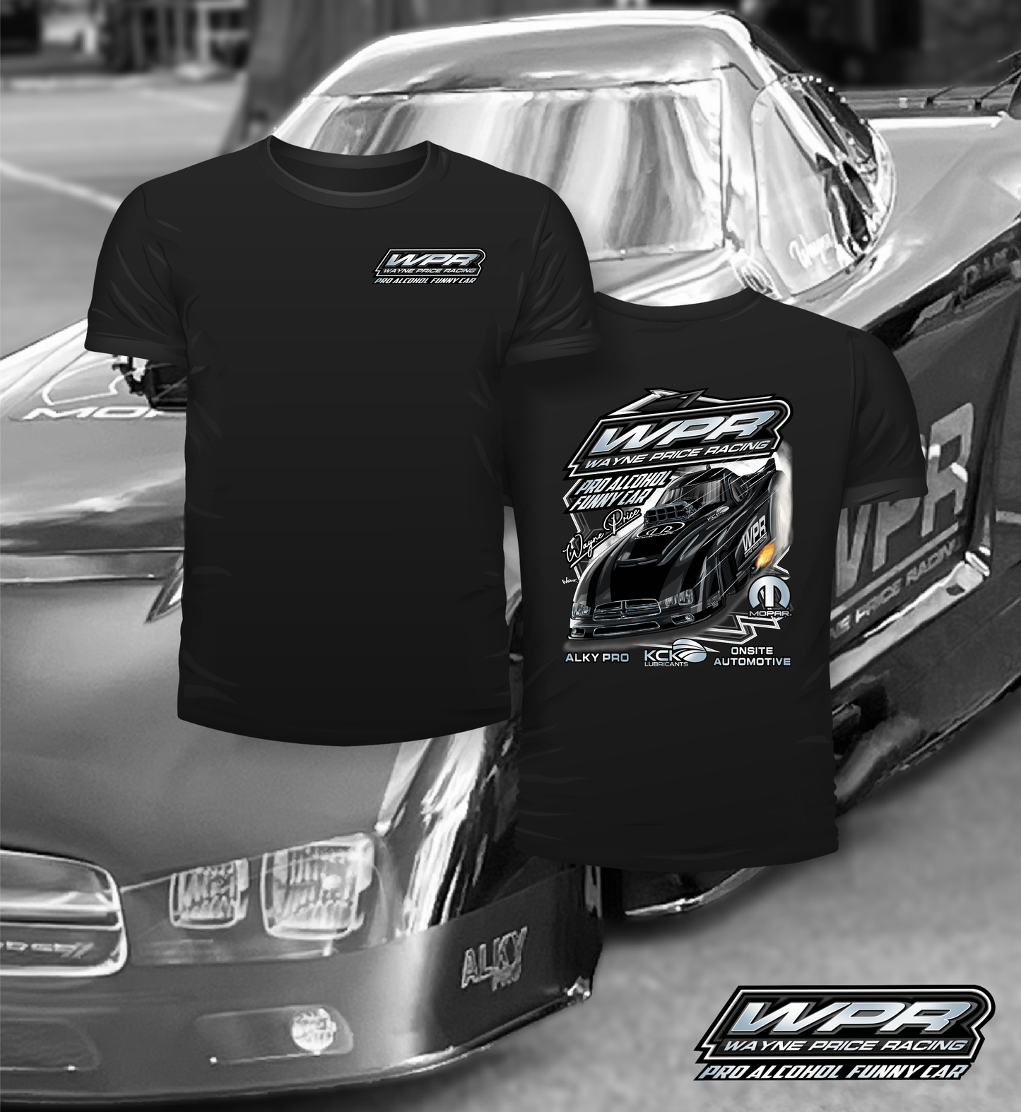 Wayne Price Racing tee shirt design